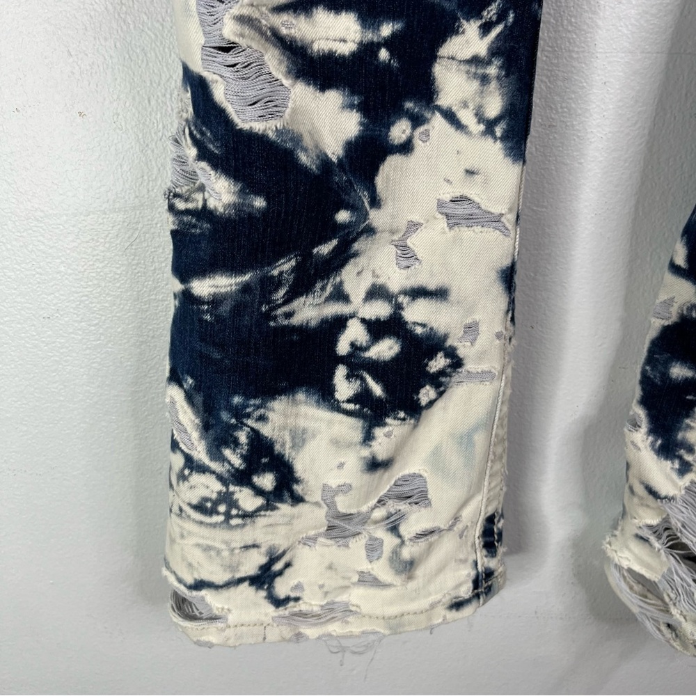 Miss Me Jeans Women’s 25 Blue White Bootcut Bleached Distress Destroyed JP7115B2 - Picture 14 of 16